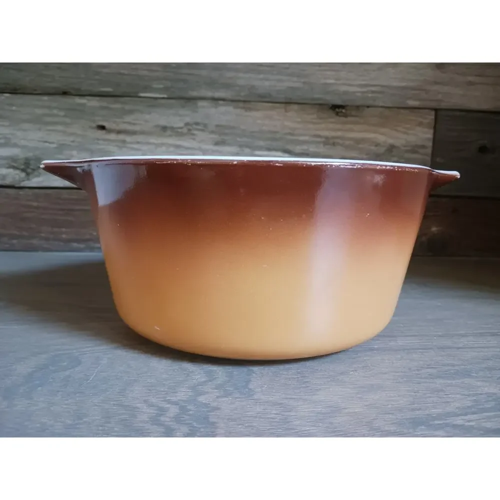 VINTAGE PYREX 1 1/2 QUART 474-B OLD ORCHARD BROWN OMBRE CASSEROLE DISH NO LID